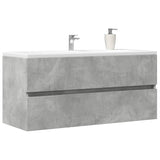 Sink Cabinet Concrete Grey 100x38.5x45 cm Engineered Wood 856251