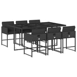 Garden Dining Set Black 3211267