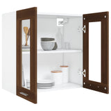 Hanging Glass Cabinet Lyon Brown Oak 60x31x60 cm Engineered Wood 815122