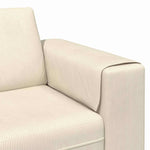 Fabric Sofa with Cushion Cream 208 cm Corduroy fabric 3335133