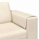 Fabric Sofa with Cushion Cream 208 cm Corduroy fabric 3335133