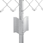 ZNTS Chain Link Fence with 22 U Posts Silver 0.6x25 m Steel 3336302