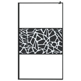 Walk-in Shower Wall with Shelf Black 115x195 cm ESG Glass&Aluminium 3185484