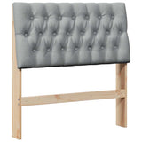 Upholstered Headboard Light Grey 90 cm Solid Pine Wood 879359