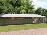 Dog Cage with Roof and Door Grey 12x2x2 m Galvanised Steel 3209572