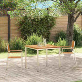 Garden Chair 2 pcs Solid Teak Wood and Stainless Steel 42006203