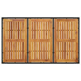 Garden Table with Acacia Wood Top Black 150x90x75 cm Poly Rattan 365535
