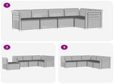 5-Seater Garden Sofa Rattan Look PP Light Grey 3444033
