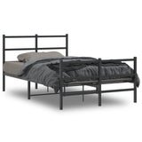 Metal Bed Frame without Mattress with Footboard Black 120x200cm 355381