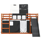 Bunk Bed without Mattress with Slide White and Black 90x200 cm 3284140