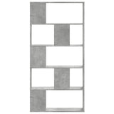 Bookcase 5-Tier Concrete Grey 80,5x23,5x162,5 cm Engineered Wood 852774
