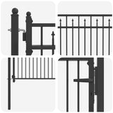 Fence Gate HORST 100 x 75 cm Metal Black Lockable 42034063