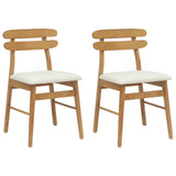 Dining Chair 2 pcs Natural and Light Solid Rubber Wood 42020518