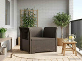 1-Seater Armchair Rattan Look PP Light Grey 8011851
