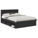 Bed Frame with Headboard Black 140 x 200 cm Engineered wood 3407878