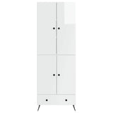 Cabinet Set 2 pcs High Gloss White Engineered Wood 3416857