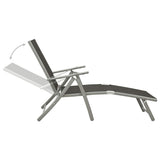 Garden Lounge Set Black and Silver Aluminium, Textilene Medium 3070644
