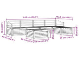 Outdoor Sofa Set 6 pcs White Solid Acacia Wood 3391729