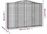 Arched Gabion Baskets 3 pcs 200x30x180/200 cm Galvanised Iron 3145515