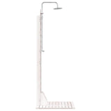 Outdoor Shower 223 cm Solid Pine Wood and Stainless Steel White 886329