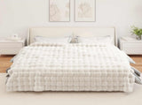 Anti-Slip Faux Rabbit Fur Blanket Olite White 240 x 270 cm 42021844