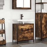 Bathroom Basin Cabinet with Drawers Smoked Oak 60x34.5x60 cm 861884
