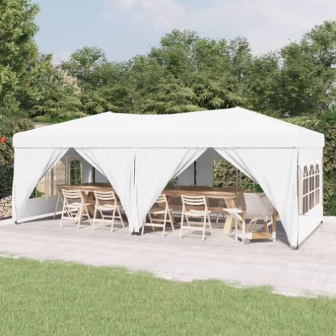 ZNTS Folding Party Tent with Sidewalls White 3x6 m 93545