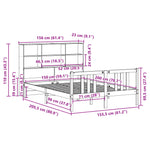 ZNTS Bookcase Bed without Mattress 150x200cm King Size Solid Wood Pine 3322317