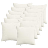 Cushion Cover 12 pcs HEERLEN Cream 50 x 50 cm Corduroy 910881