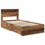 Bed Frame with Headboard Old Wood 100 x 200 cm Engineered Wood 3410938