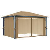 Gazebo with Curtain 400x300 cm Taupe Aluminium 313894