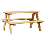 Children's Table with Benches IRUN 90x79.5x50 cm Solid Wood 42000163