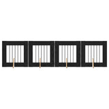 Dog Gate with Stands 4 pcs Black Oak 60 x 60 cm Engineered Wood 892151