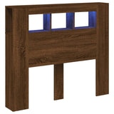 LED Headboard Brown Oak 120x18.5x103.5 cm Engineered Wood 837343