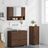 Bathroom Furniture Set with Drawer with Shelf 3 pcs Brown Oak 3393040