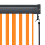 Outdoor Roller Blind 120x250 cm White and Orange 145963