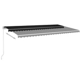 ZNTS Manual Retractable Awning with LED 600x350 cm Anthracite 3069044