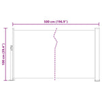 Patio Retractable Side Awning 100x500 cm Brown 48387