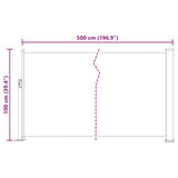 Patio Retractable Side Awning 100x500 cm Brown 48387