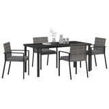 Garden Dining Set 5 pcs Grey Powder-Coated Steel 3379257