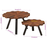 Coffee Tables 2 pcs Solid Wood Reclaimed and Iron 356250