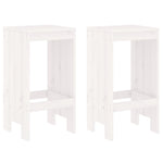 3 Piece Garden Bar Set White Solid Wood Pine 3157734
