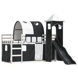 Bunk Bed without Mattress with Slide White and Black 80x200 cm 3284173