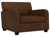 Armchair Brown Faux Suede Leather 42043423