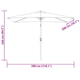 Garden Parasol Sand White 100% Polyester, Steel 200 x 300 cm 40772