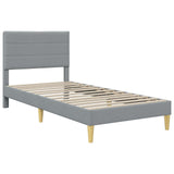 Bed Frame with Headboard Light Grey 90 x 190 cm Fabric 42027612