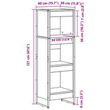 Book Cabinet Black Oak 40 x 30 x 121 cm Engineered Wood 886366