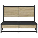 Metal Bed Frame without Mattress Sonoma Oak 120x190 cm Small Double 4007883