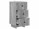 Drawer Cabinet Grey Sonoma 33 x 34.5 x 90 cm Engineered Wood 893931
