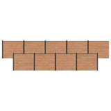 Fence Panel 9 pcs WPC and Aluminium Brown 3429464